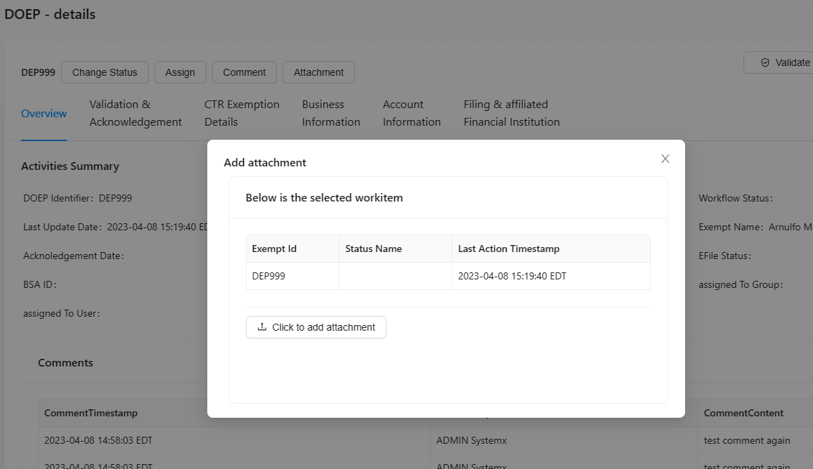 review doep workitem - attachment